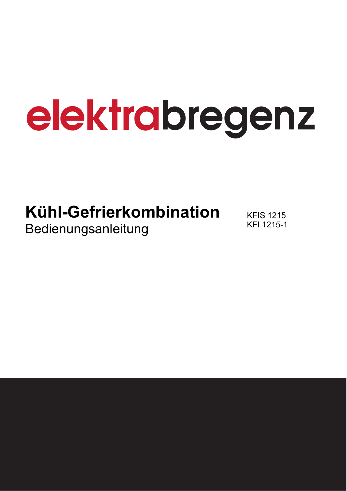 Elektra Bregenz KFI 1215-1 operation manual