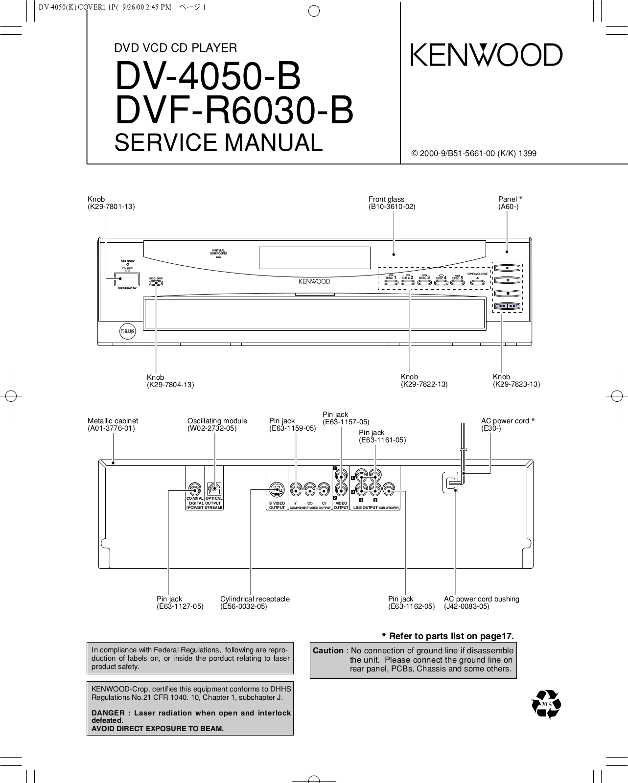Kenwood DV-4050 Schematic