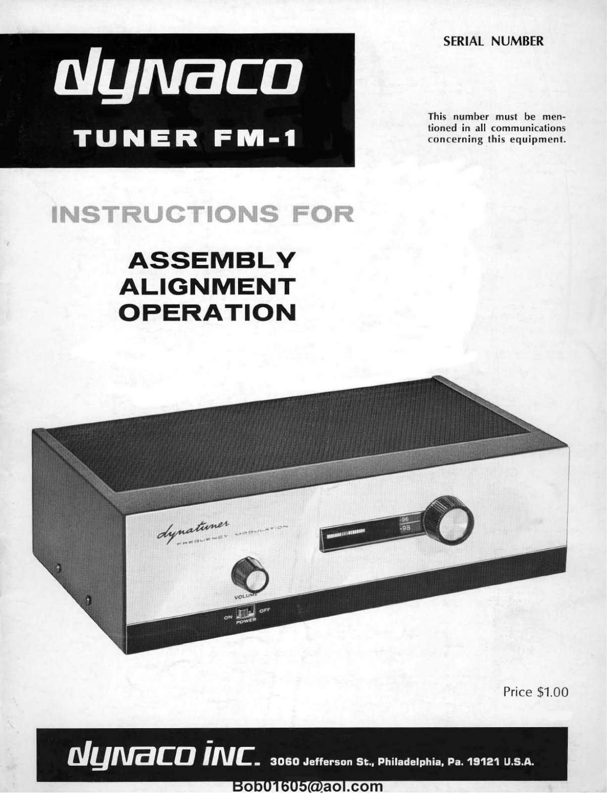 Dynaco FM-1 Service manual