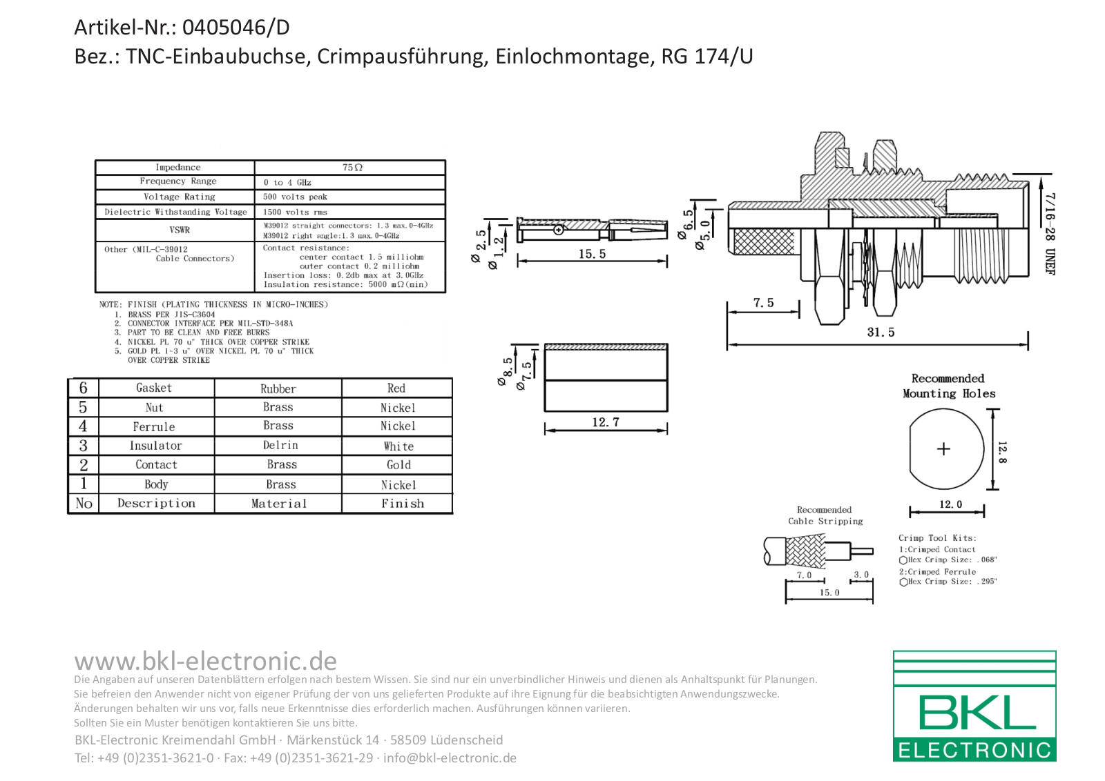 BKL BKL 0405046-D Datasheet - ManualMachine.com
