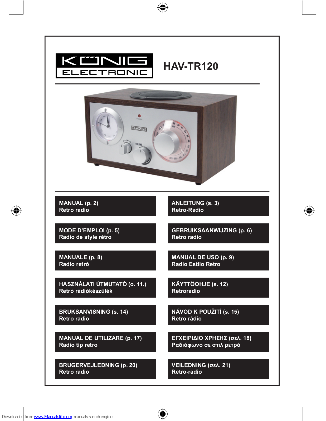 Konig HAV-TR120 User Manual