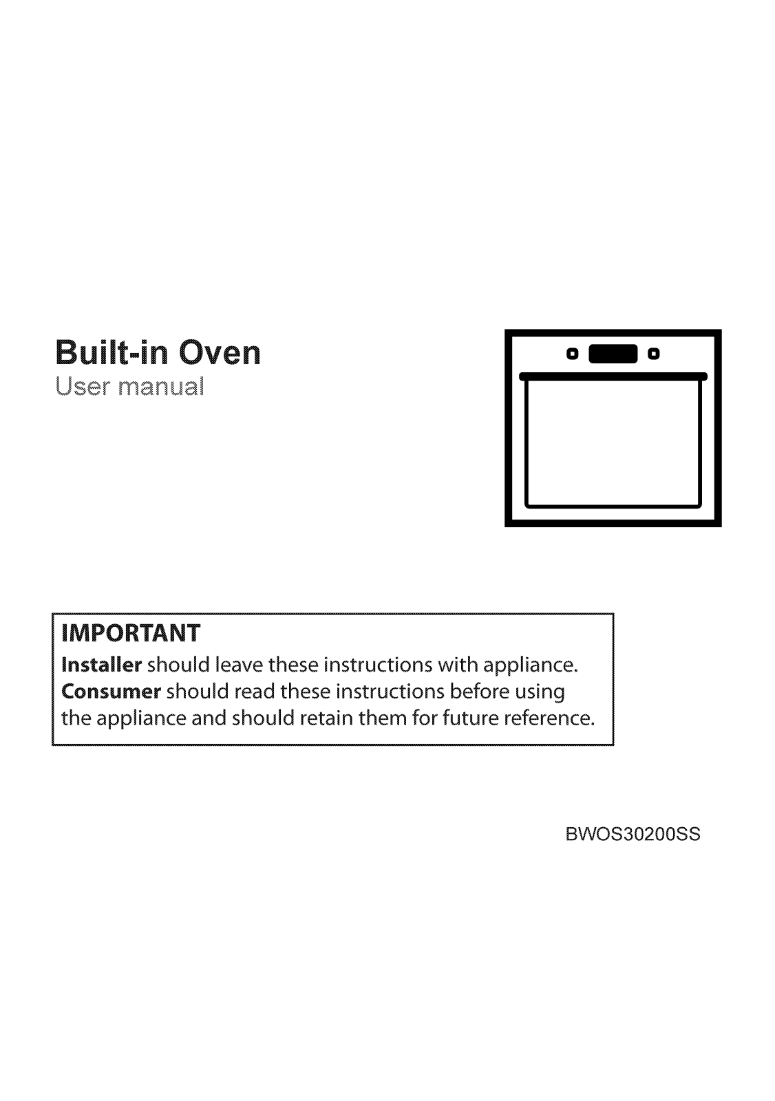 Blomberg BWOS30200SS User Manual