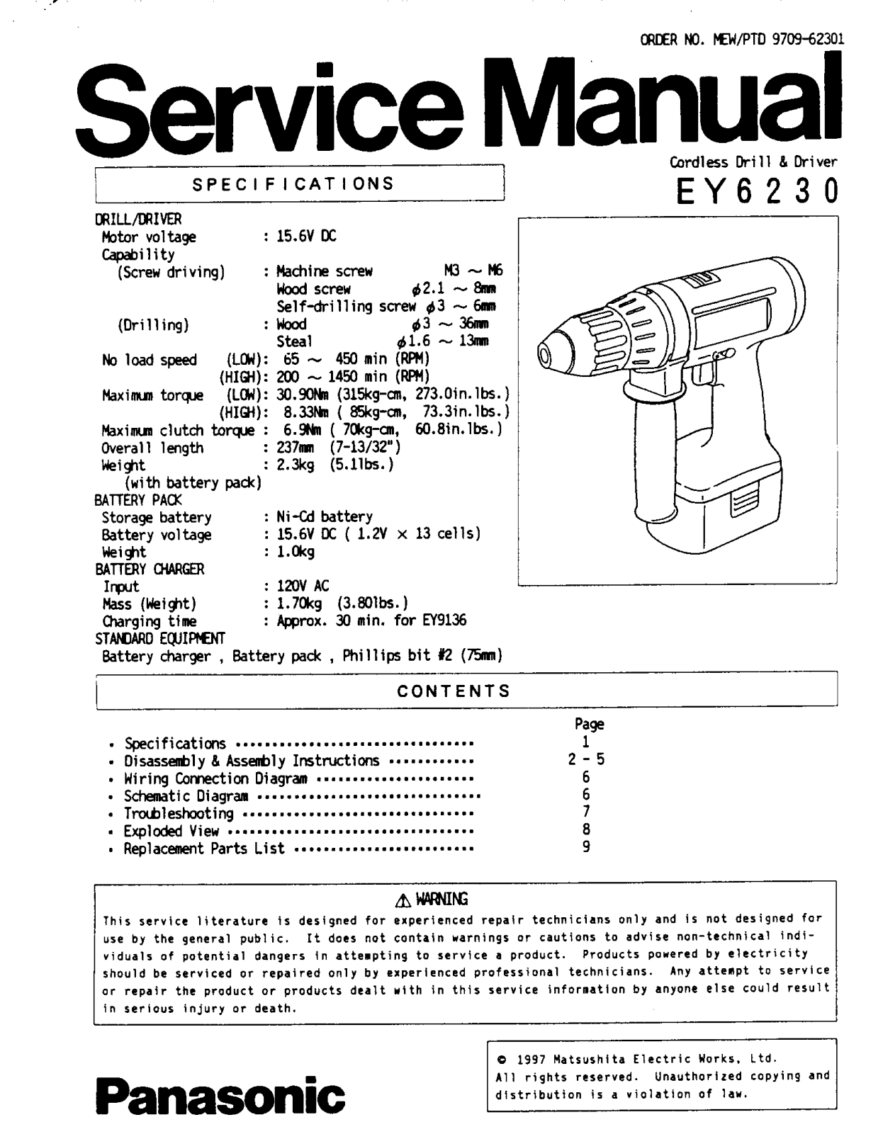 Panasonic EY6230 User Manual