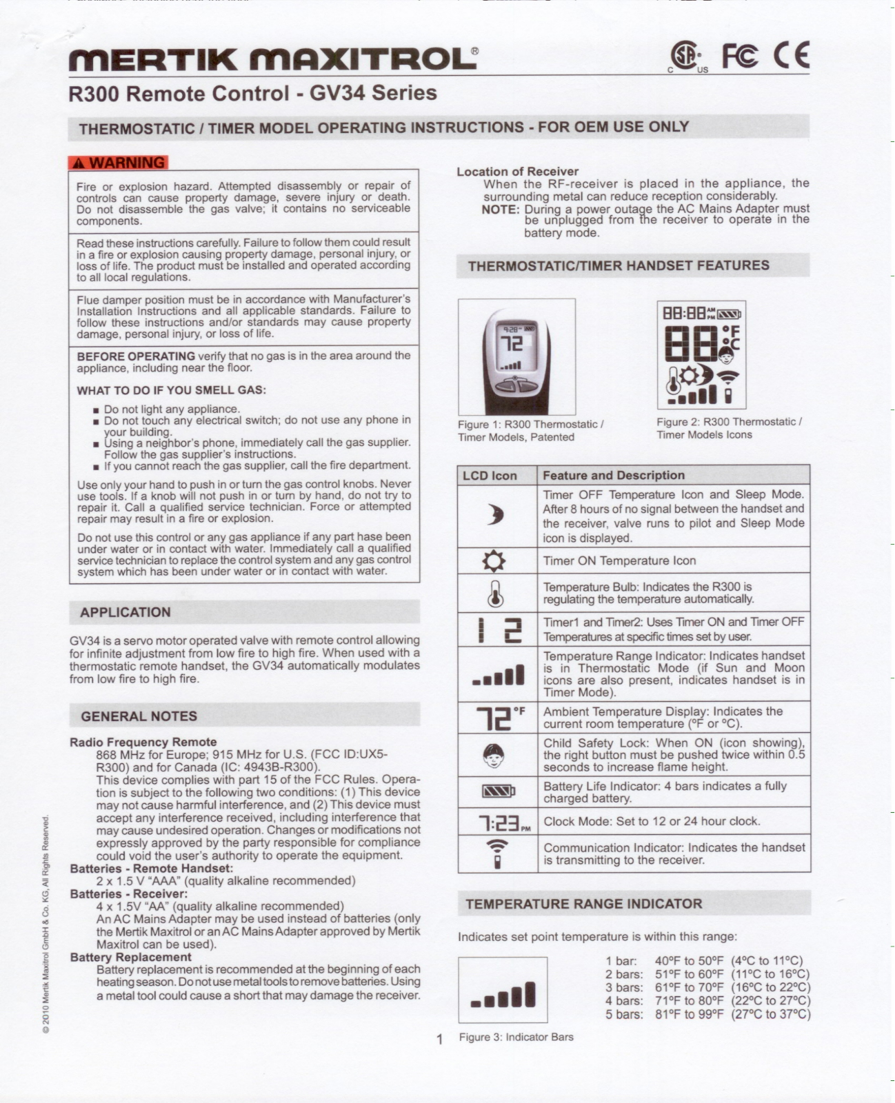 Maxitrol R300A Users Manual