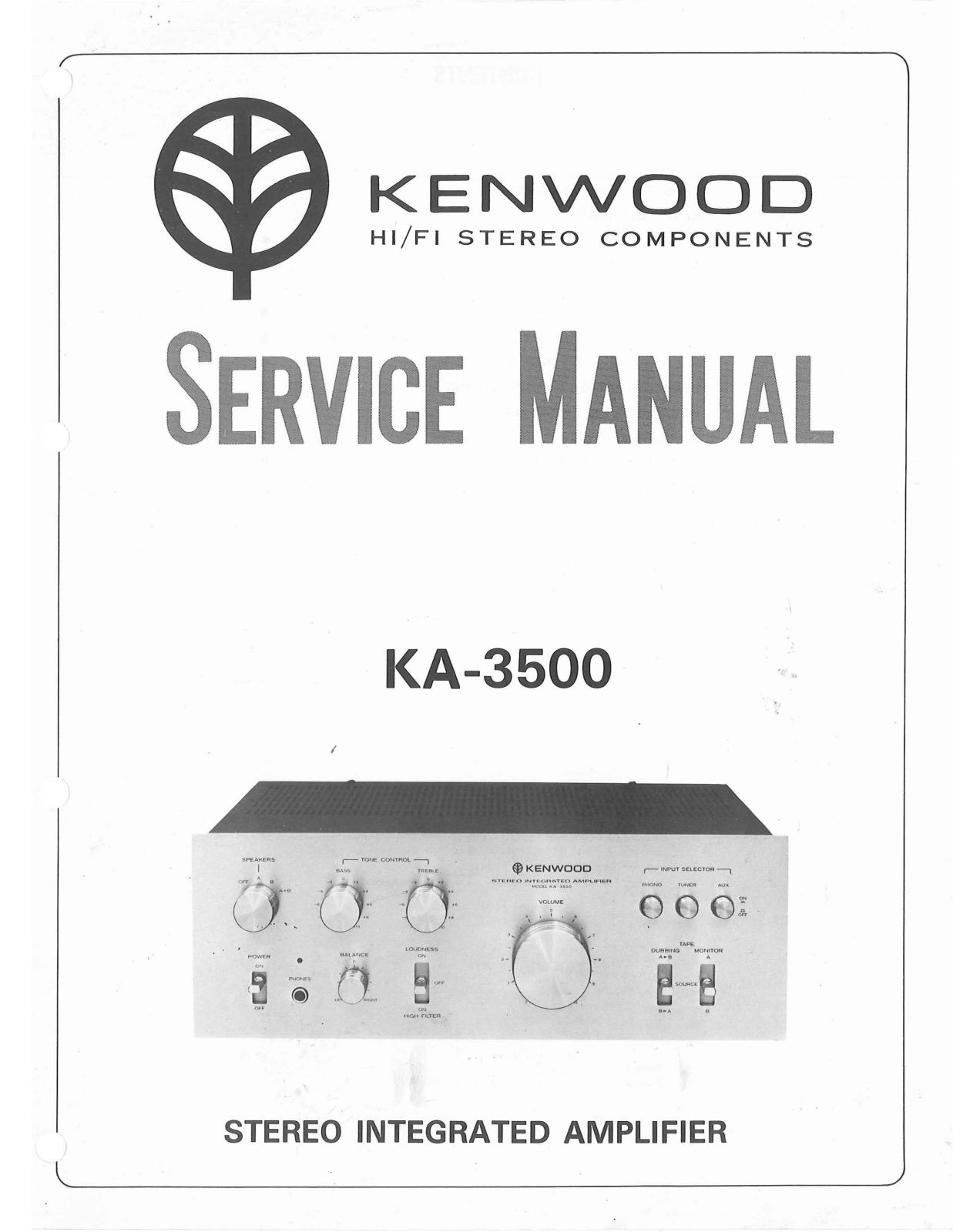 Kenwood KA-3500 Service Manual