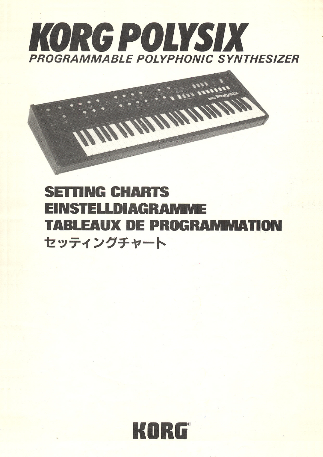 Korg Poly 6 User's Manual