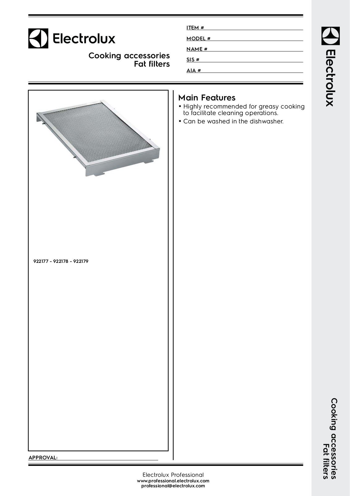 Electrolux OAC54, OAC55, FIGRFCV20 Datasheet