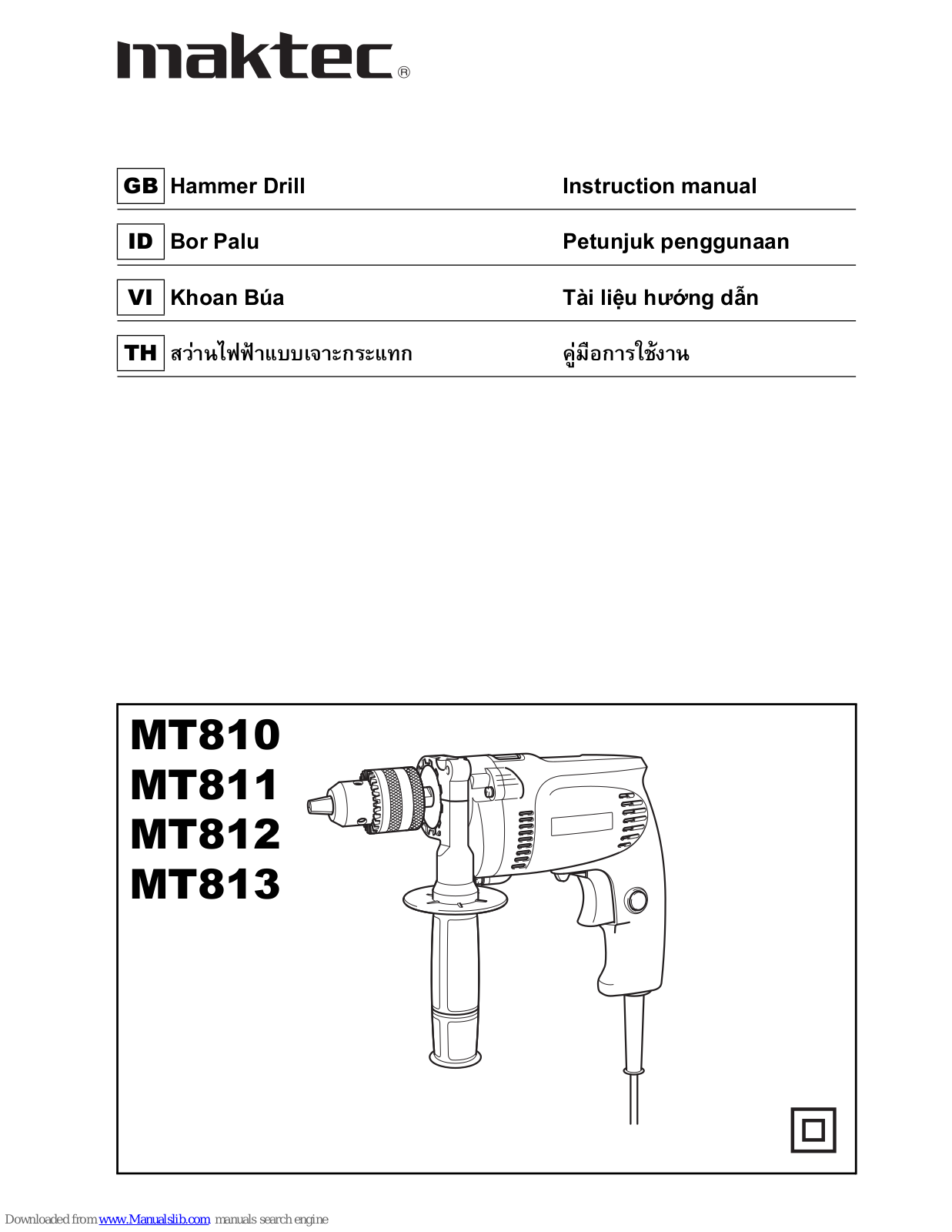 Maktec MT810, MT812, MT813, MT811 Instruction Manual - ManualMachine.com