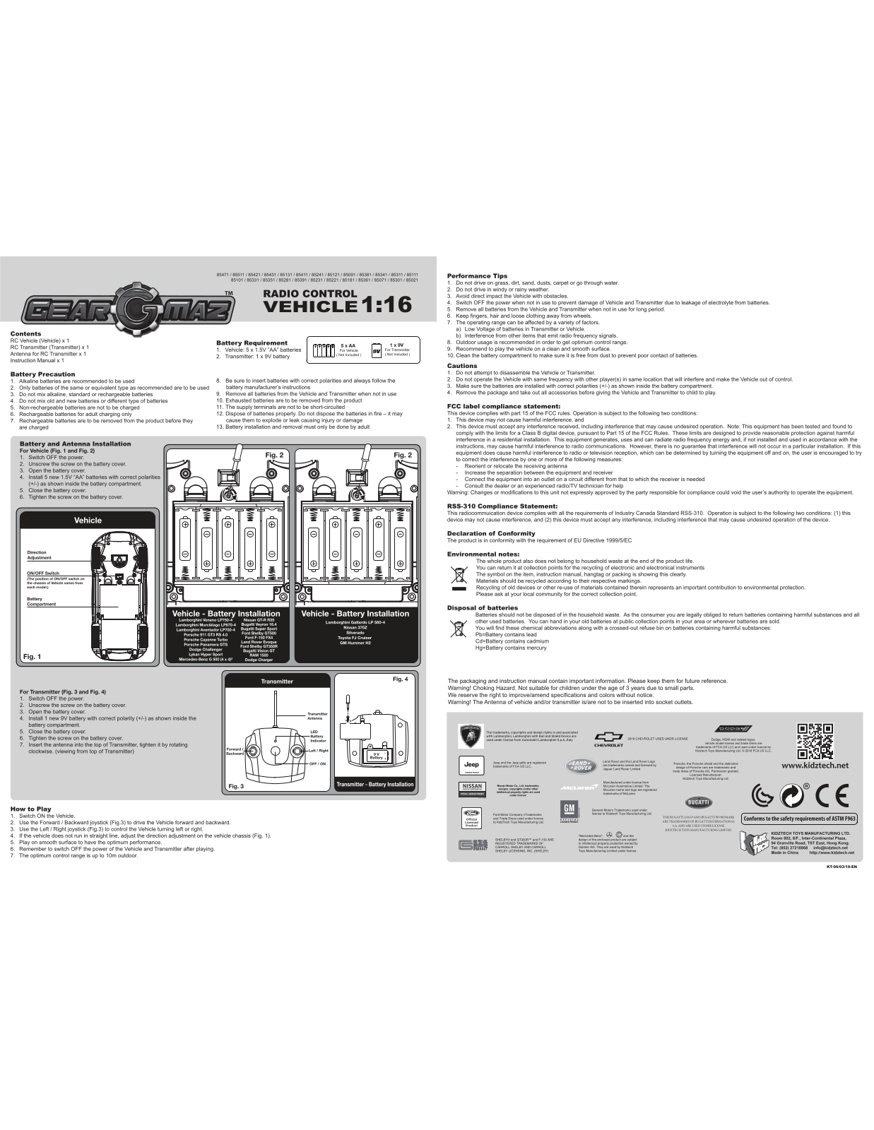 KIDZTECH TOYS 8502119 27MTX User Manual