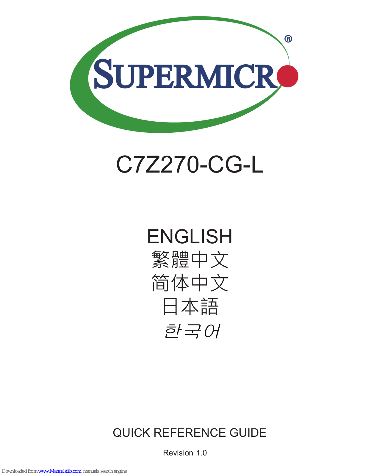 Supermicro C7Z270-CG-L User Manual