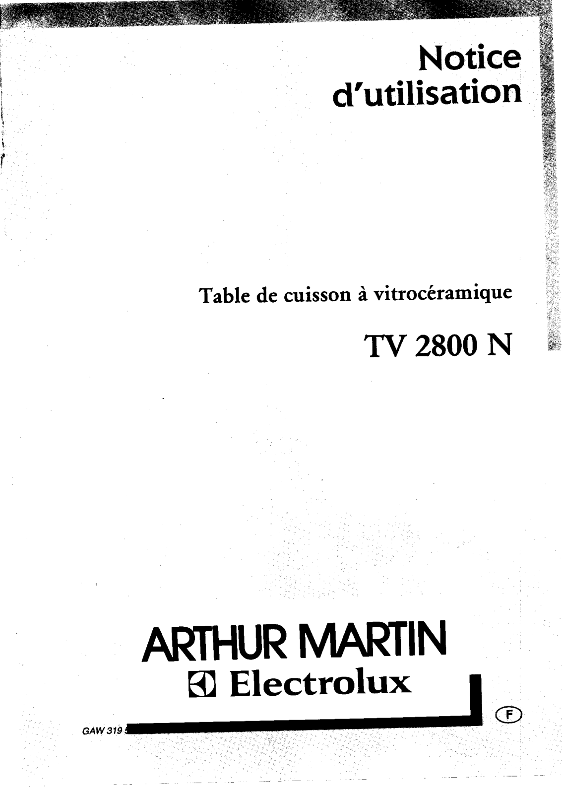 Arthur martin TV2800N User Manual