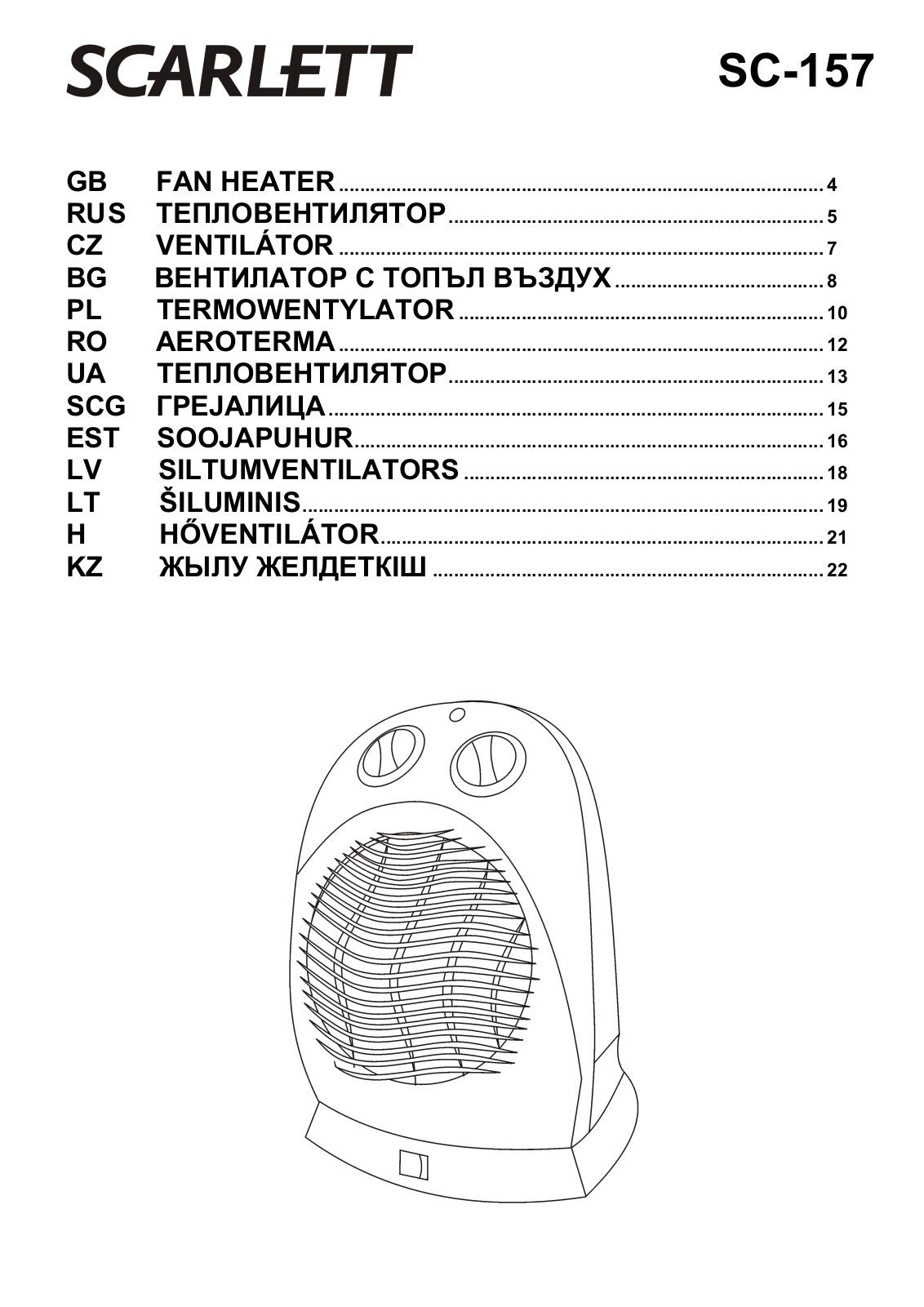 Scarlett SC-157 User manual