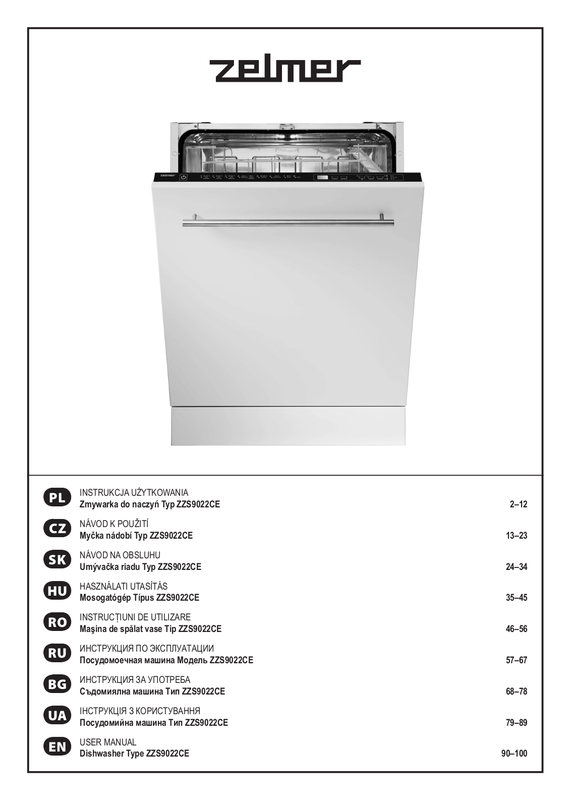 Zelmer ZZS 9022CE User Manual