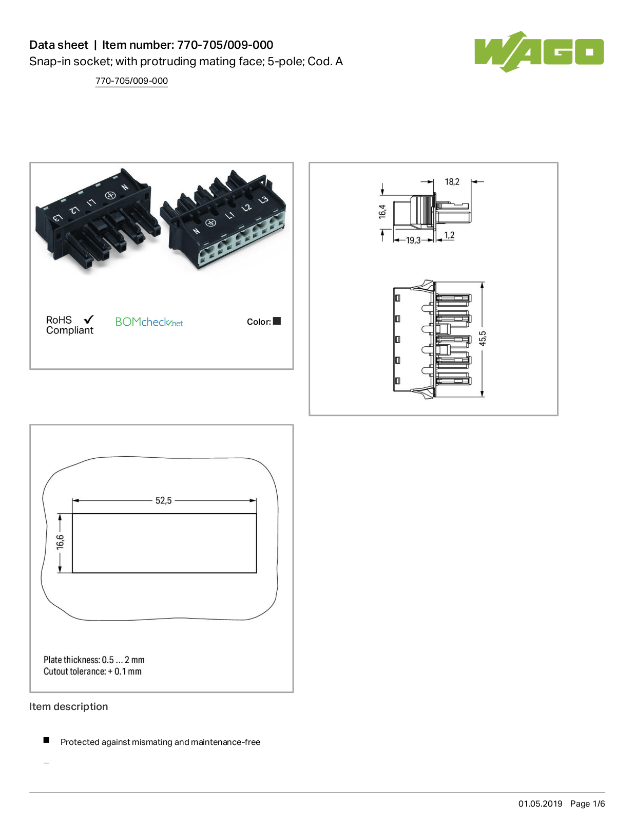 Wago 770-705/009-000 Data Sheet