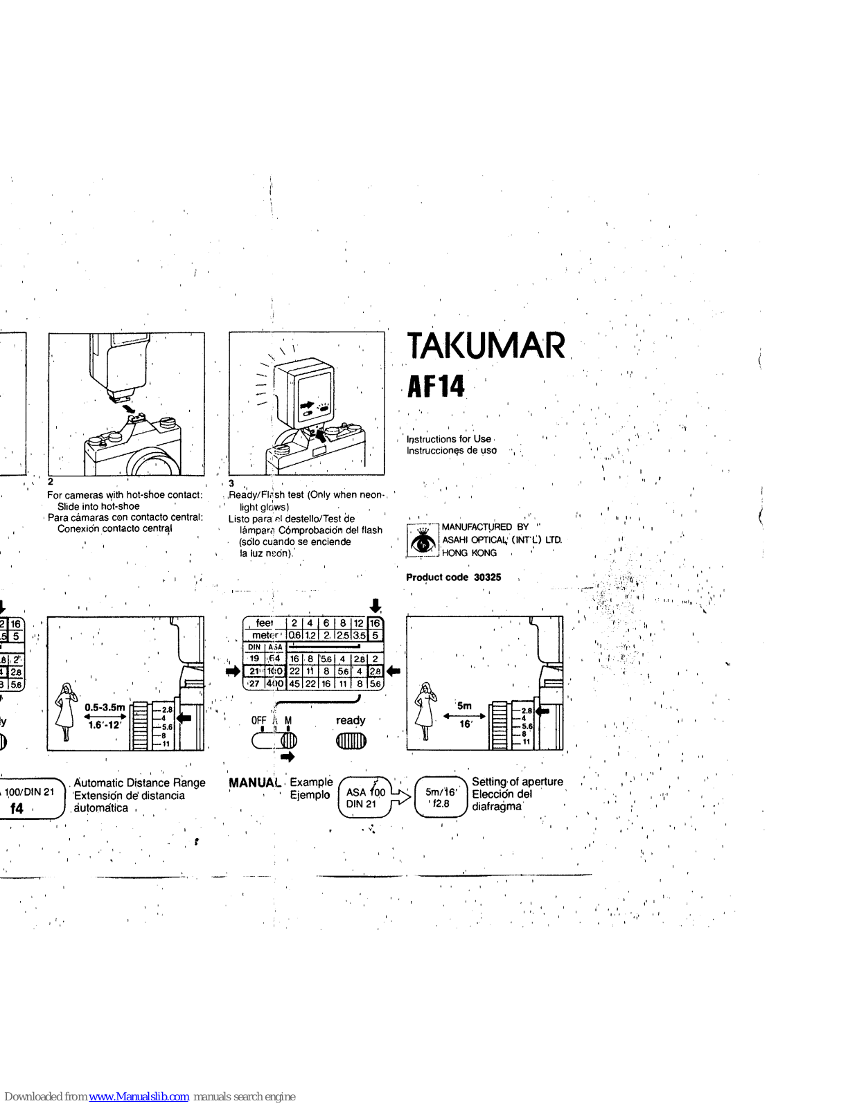 Pentax AF14 Flash, Takumar AF14 User Manual