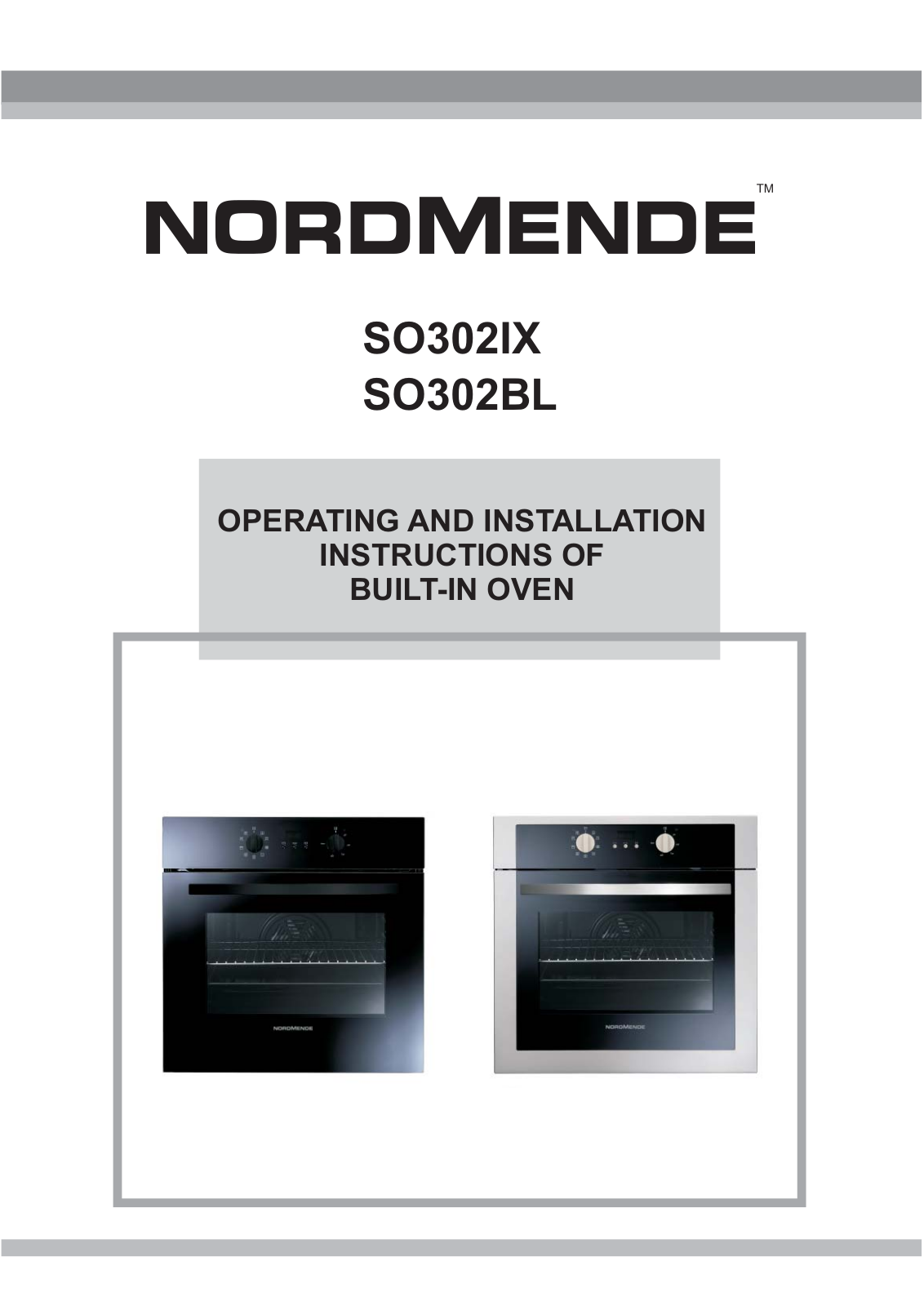 Nordmende SO302IX, SO302BL User Manual