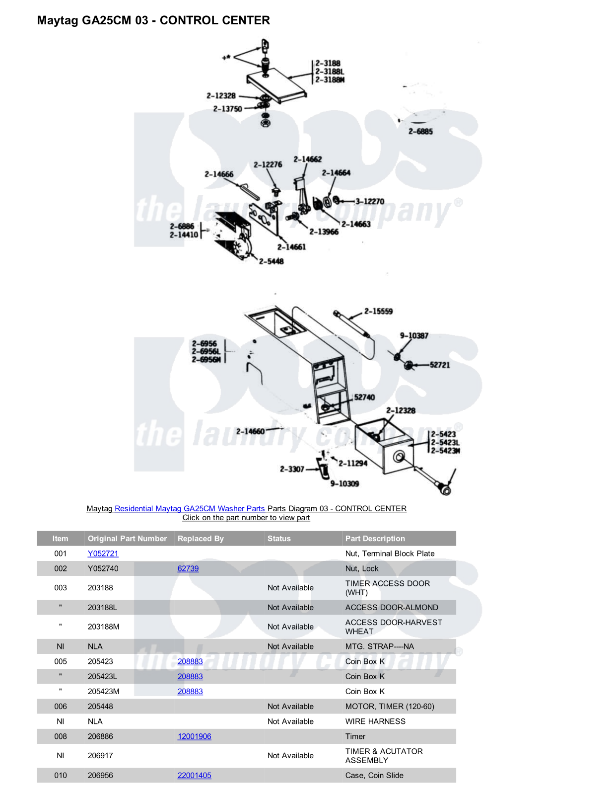 Maytag GA25CM Parts Diagram