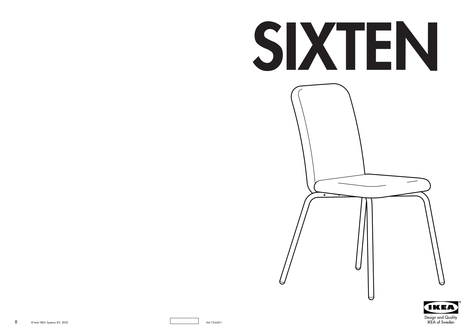 IKEA SIXTEN User Manual