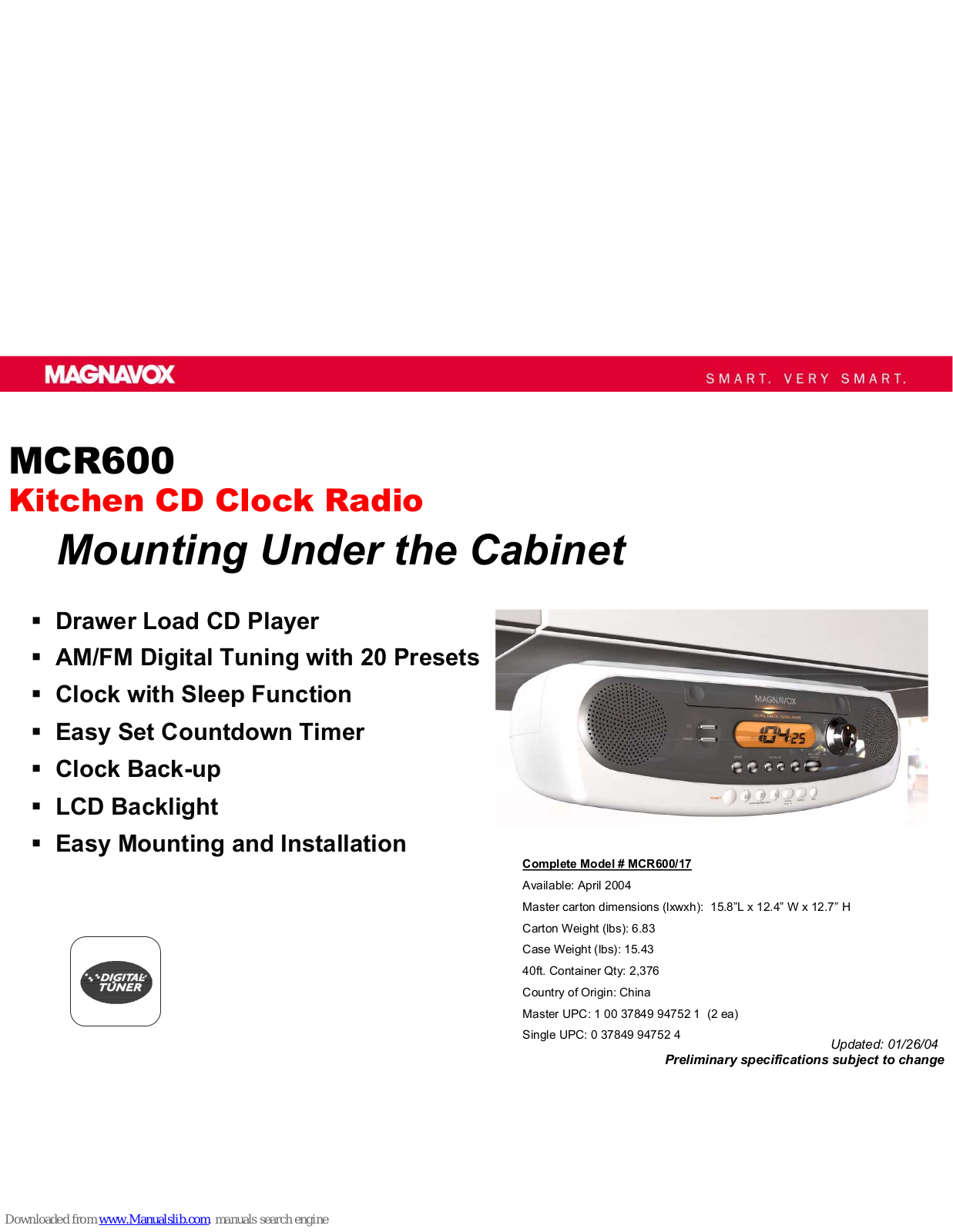 Magnavox MCR600 User Manual