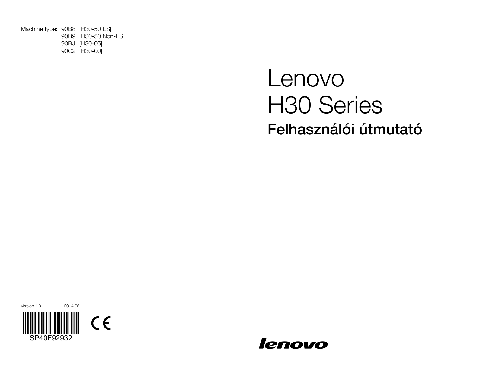 Lenovo H30-50, H30-05, H30-00 User Guide