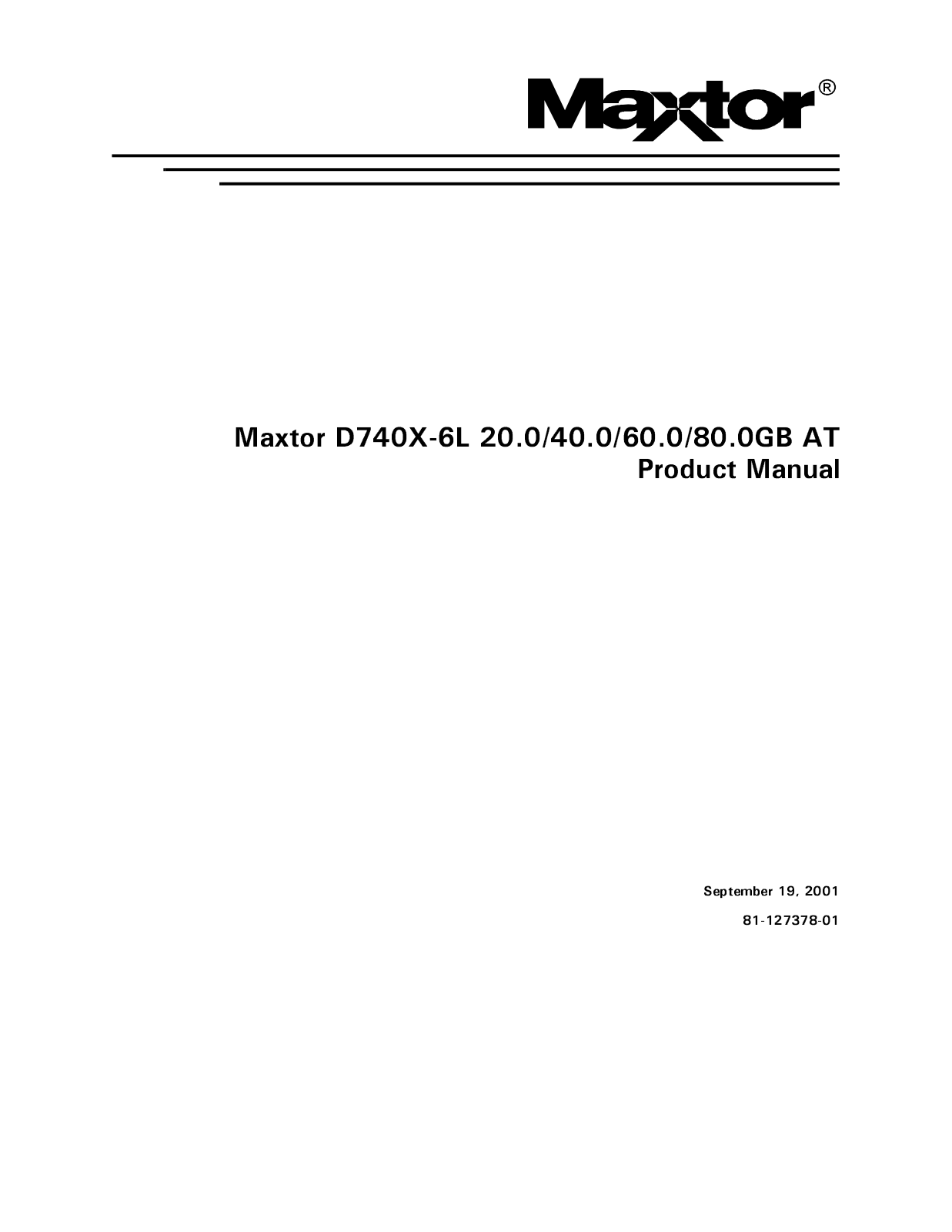 Maxtor D740X-6L product manual