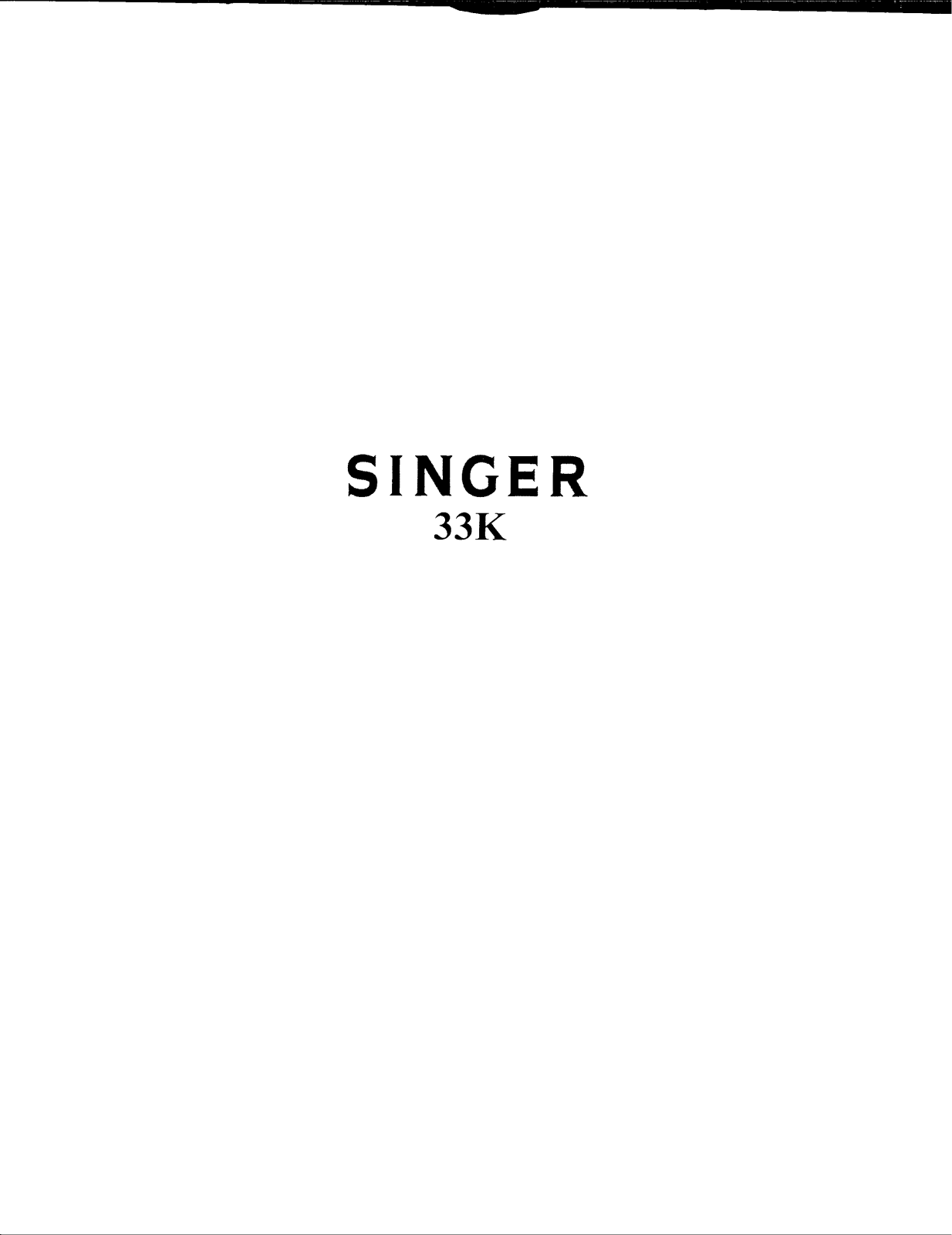 SINGER 33K Parts List