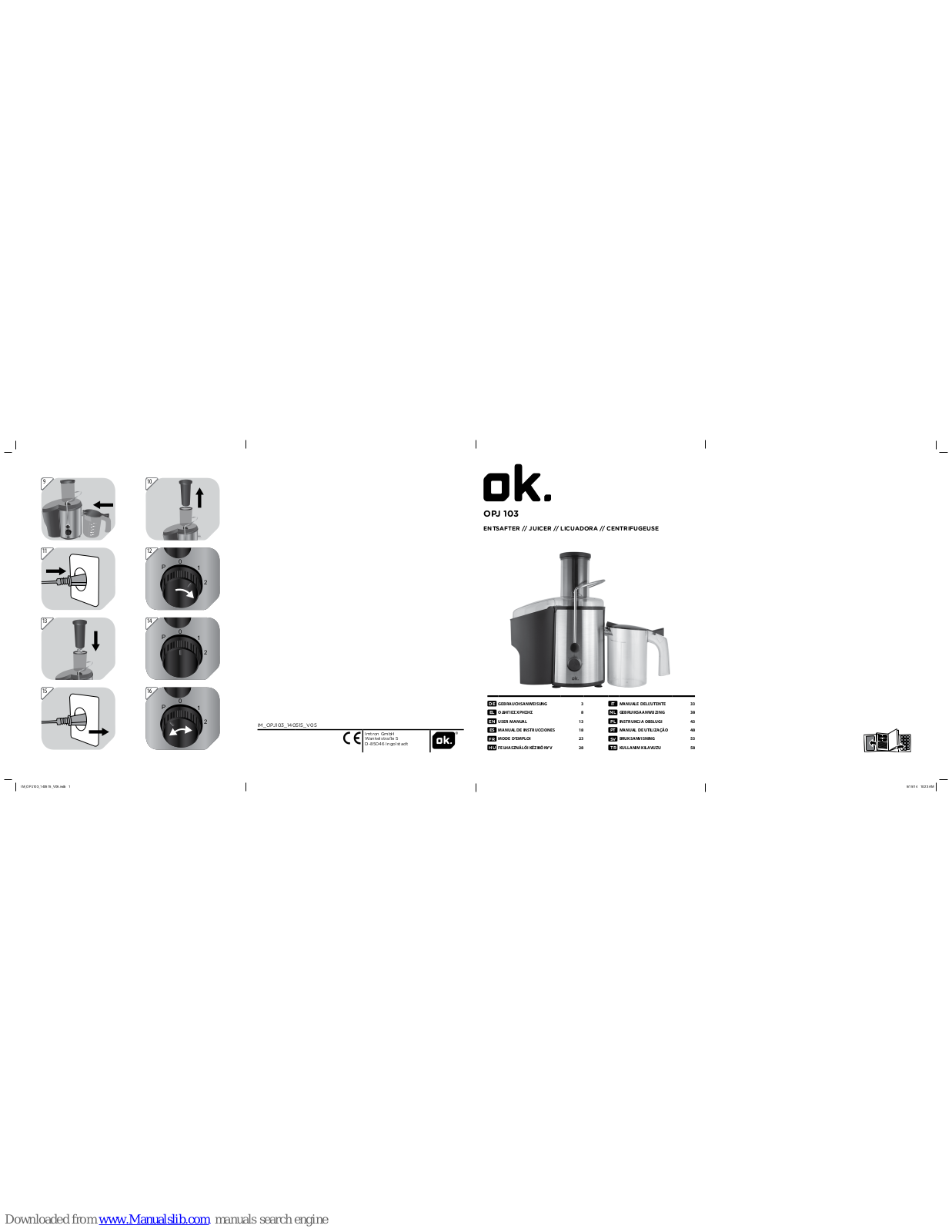 OK. OPJ 103 User Manual - ManualMachine.com