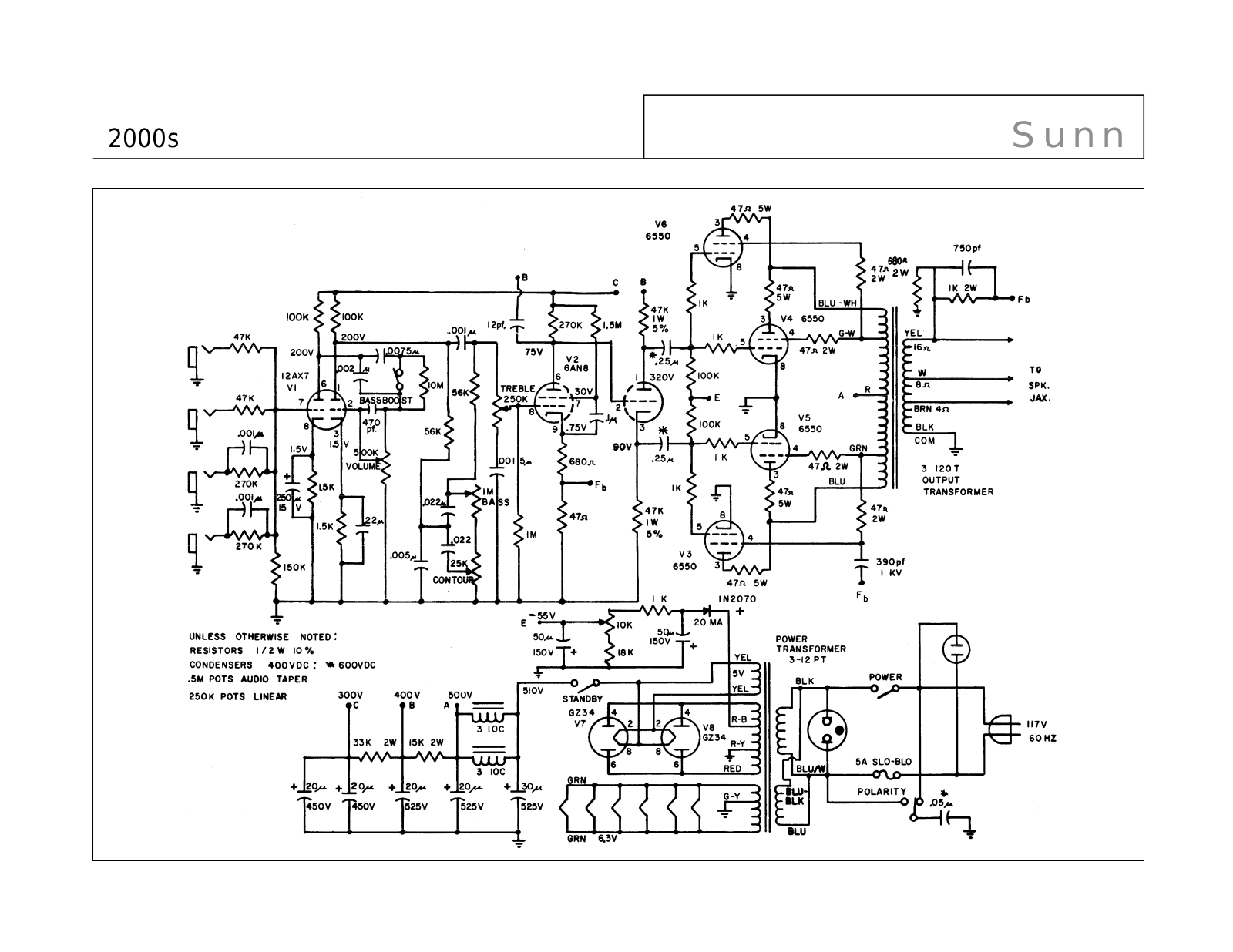 Sunn 2000s schematic