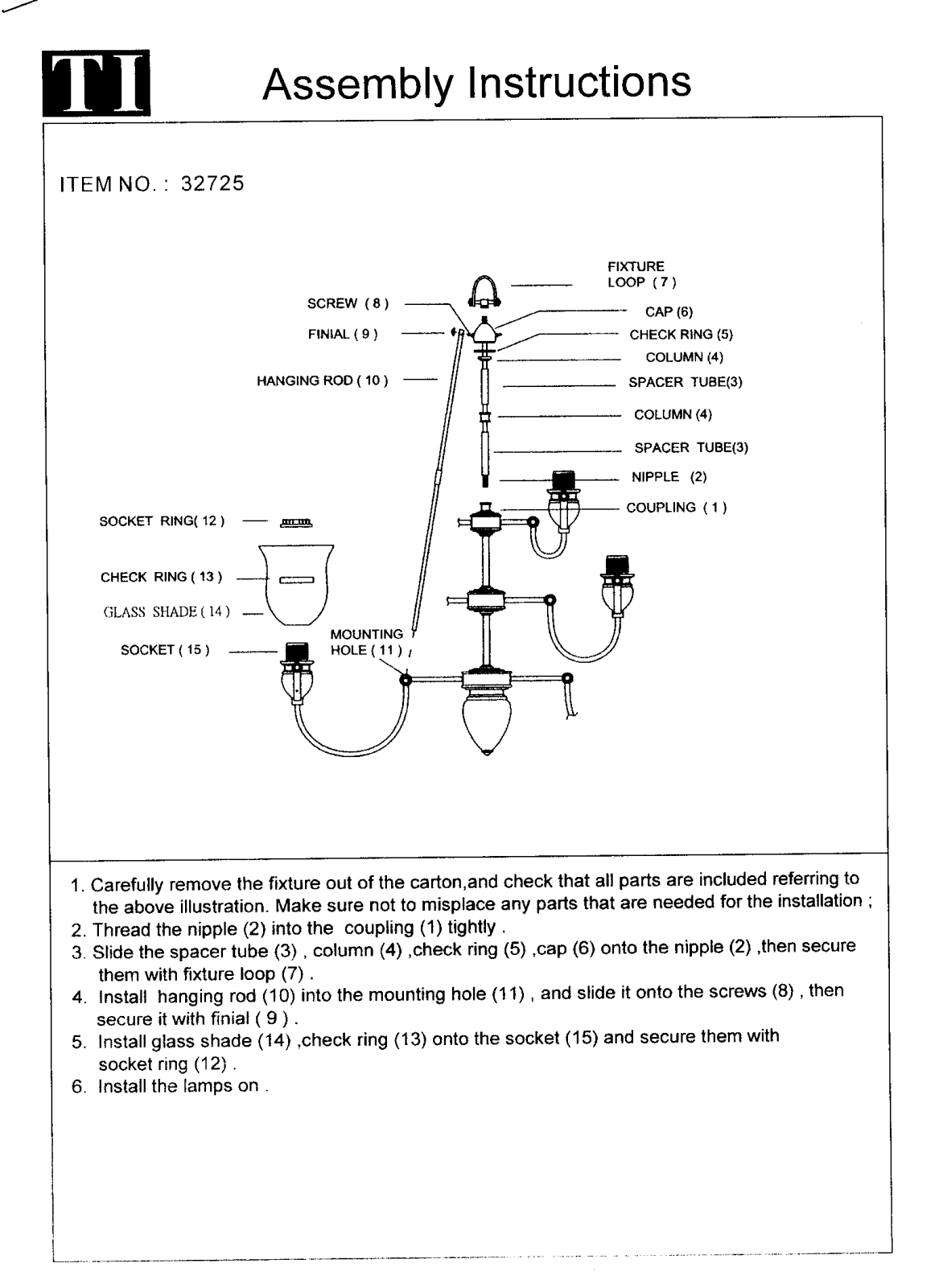 Triarch 32725 User Manual