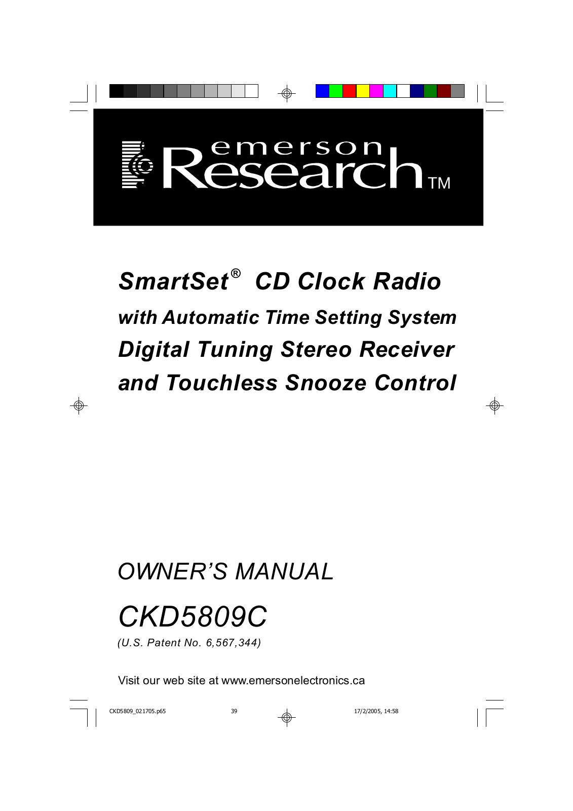 Emerson CKD5809C User Manual