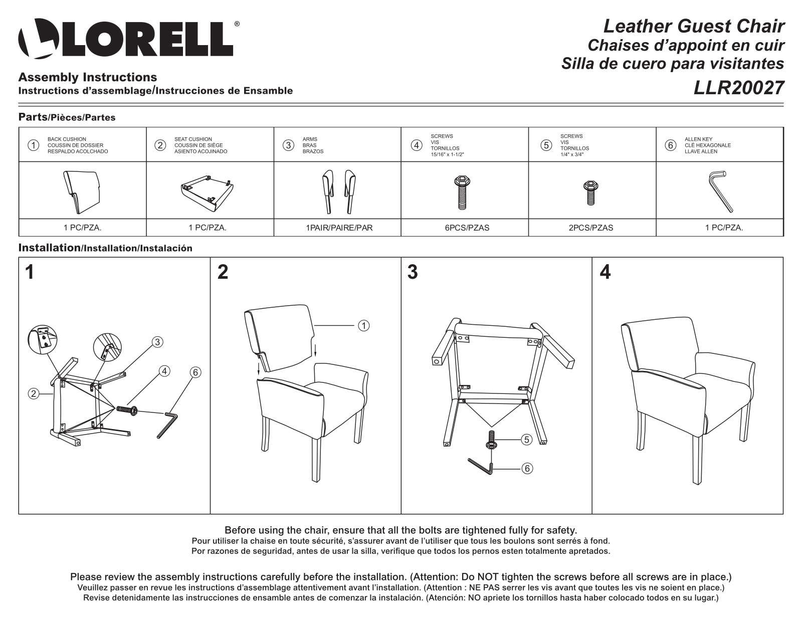 Lorell LRO10037 Installation & Assembly - ManualMachine.com