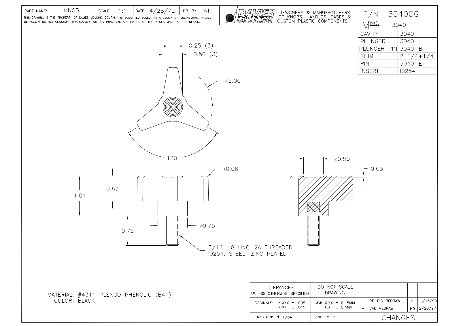 Davies Molding 3040CG Reference Drawing