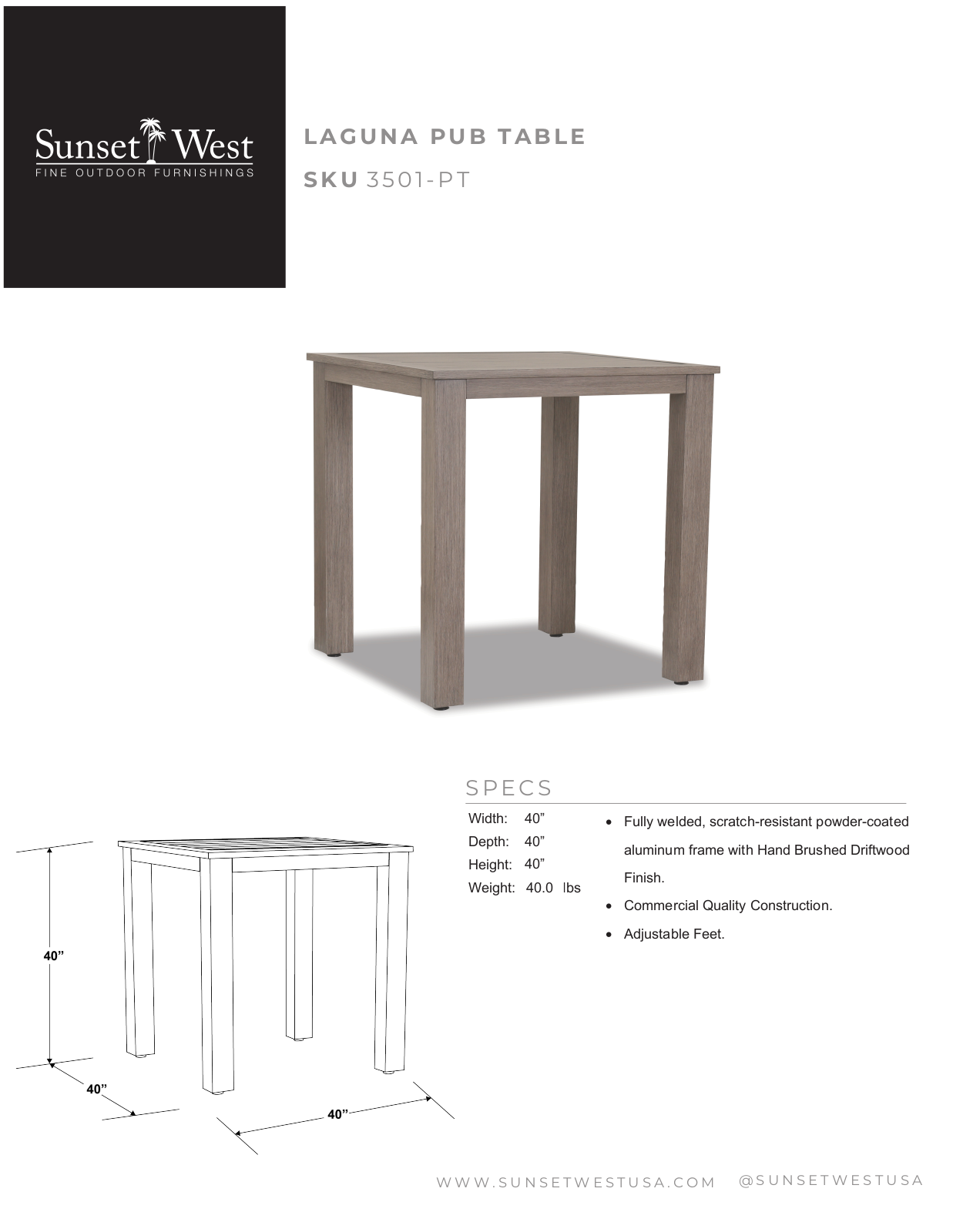 Sunset West XSW1563 Specifications - ManualMachine.com