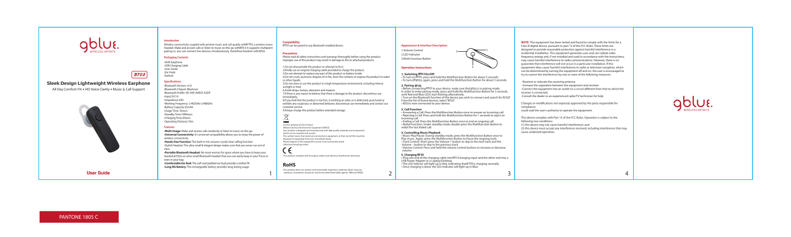 G BLUE Technology BT03 User Manual