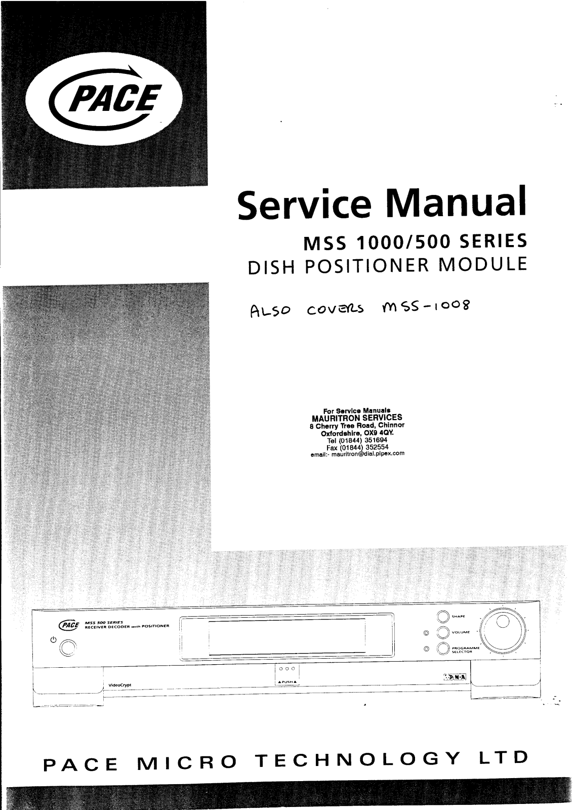 PACE MSS500, MSS1000, MSS1008 Schematic