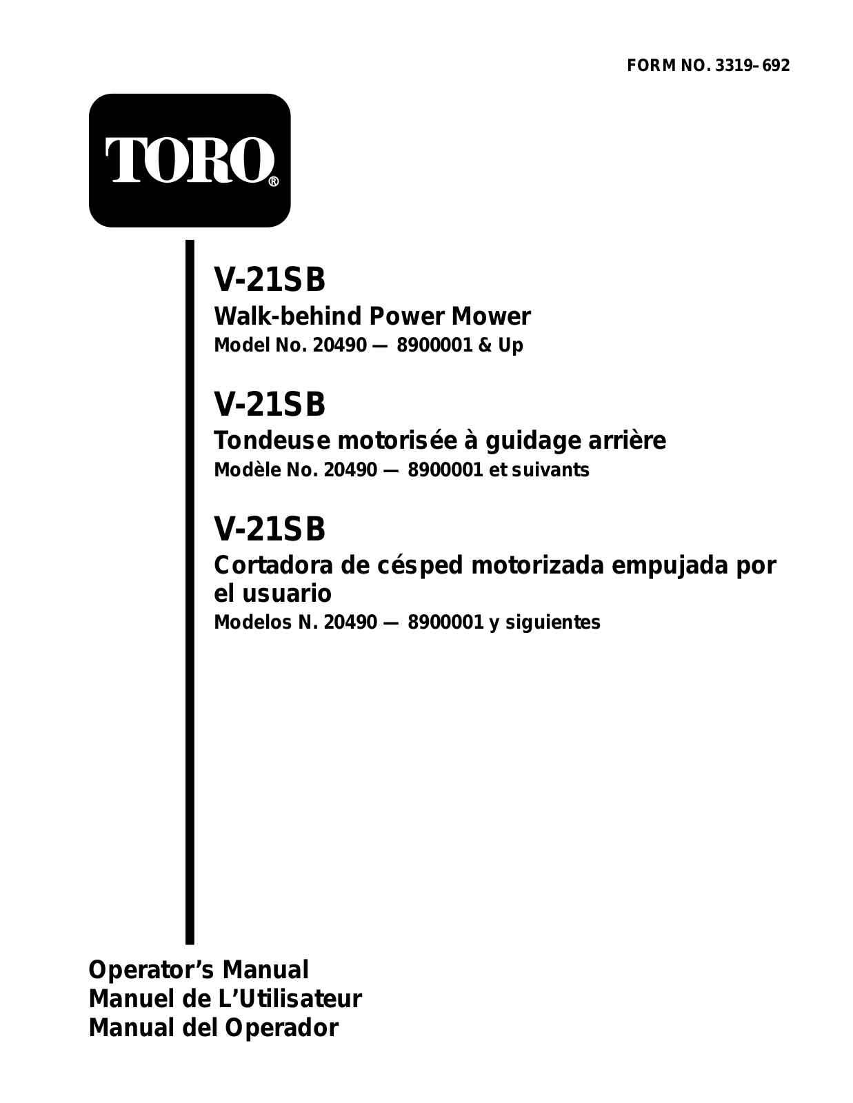 Toro 20490 Operator's Manual