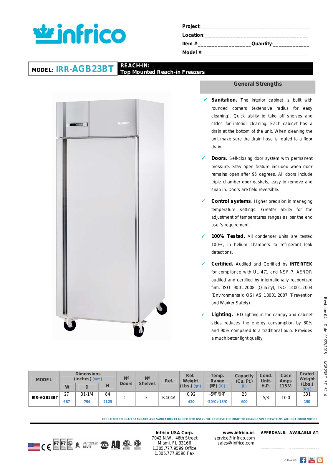 Infrico IRR-AGB23BT User Manual