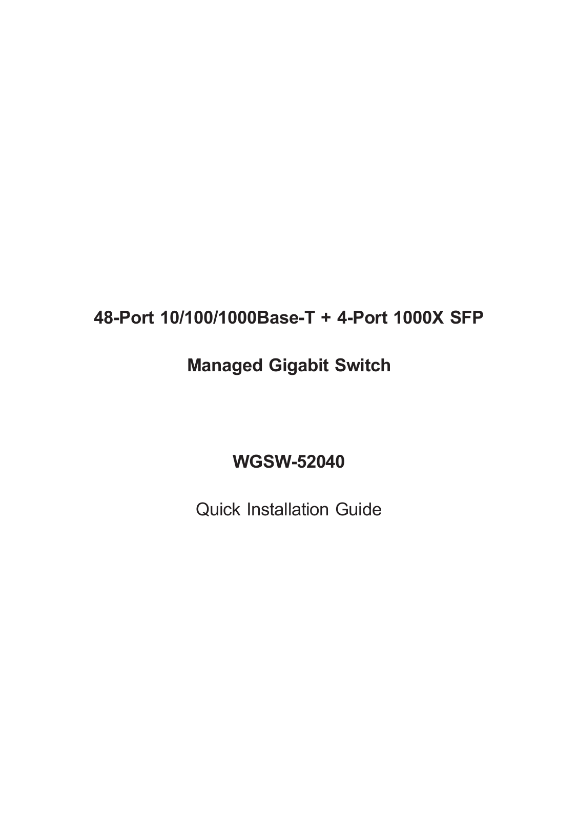 PLANET WGSW-52040 User Manual