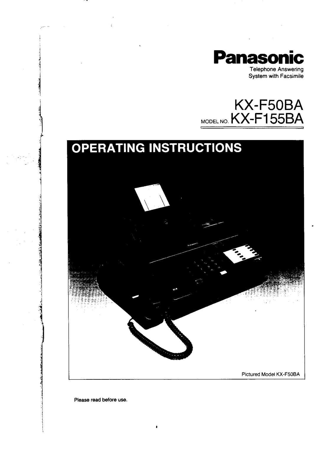 Panasonic KX-F155BA, KX-F50BA User Manual