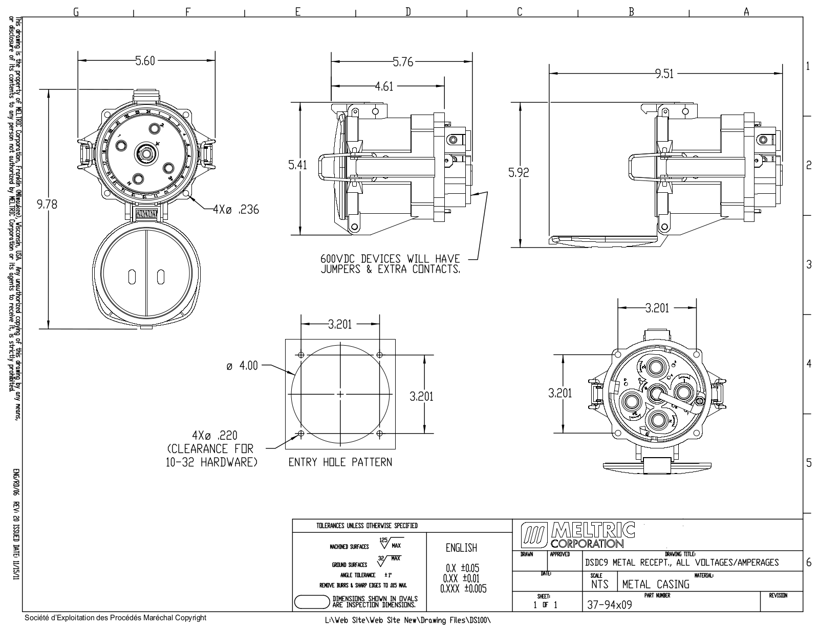 Meltric 37-94x09 Reference Drawing