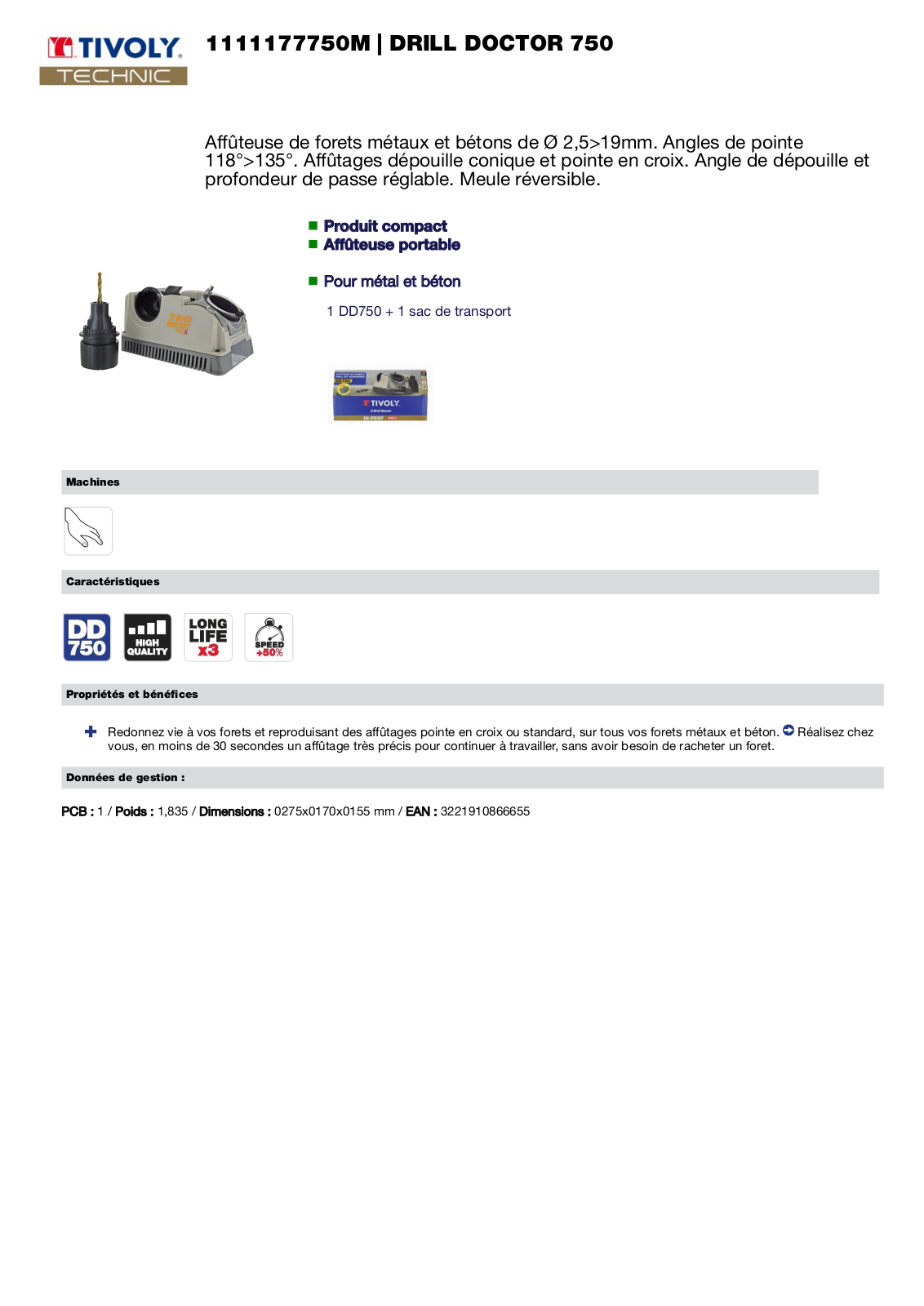 Tivoly 1111177750M Specification - ManualMachine.com