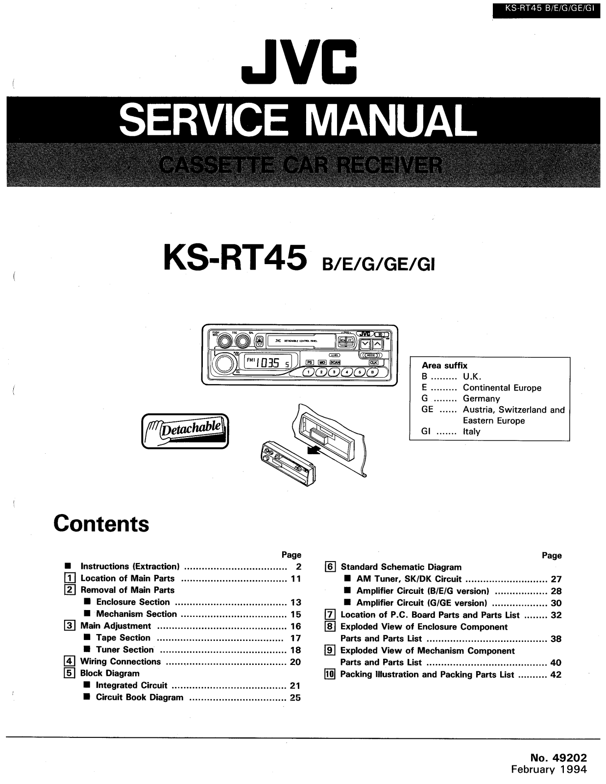 JVC KSRT-45 Service manual