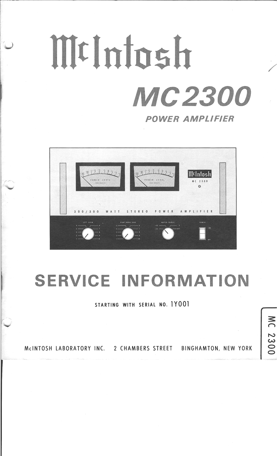 McIntosh MC-2300 Service manual