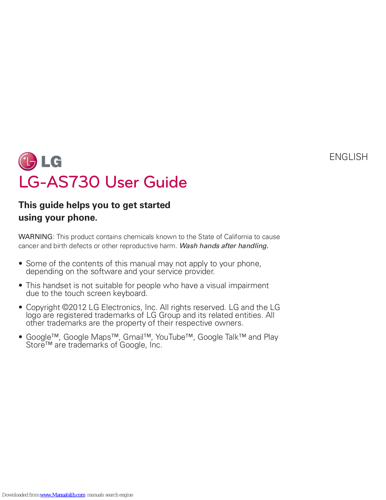 LG LG-AS730 User Manual