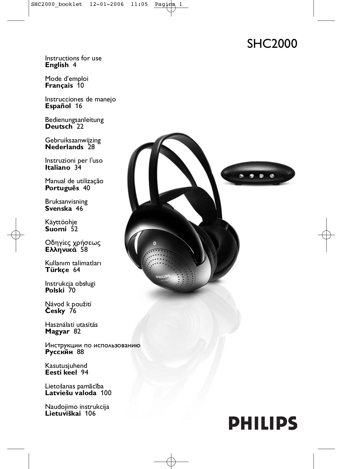 PHILIPS SHC-2000 User Manual