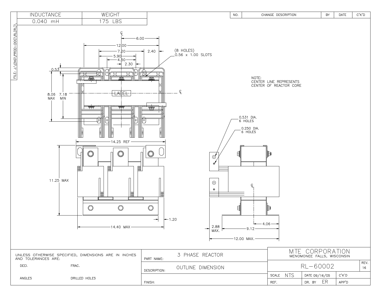 MTE RL-60002 CAD Drawings