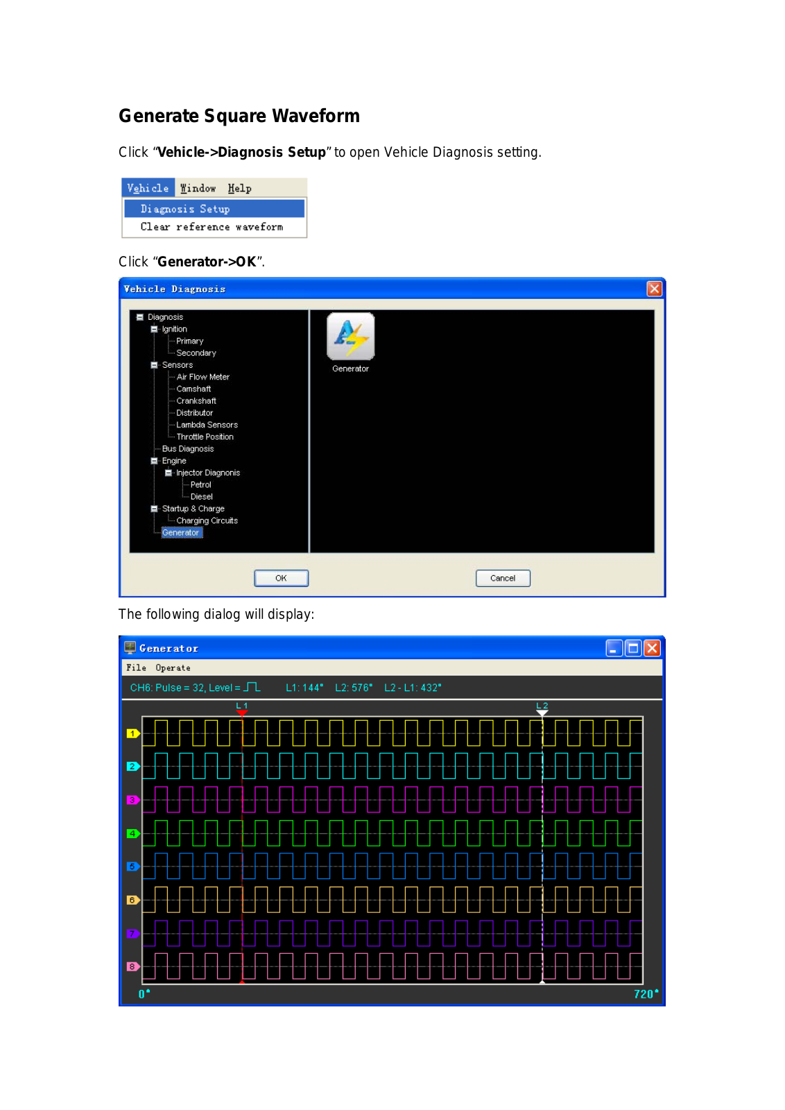 Hantek HT1008 Generate Square Waveform