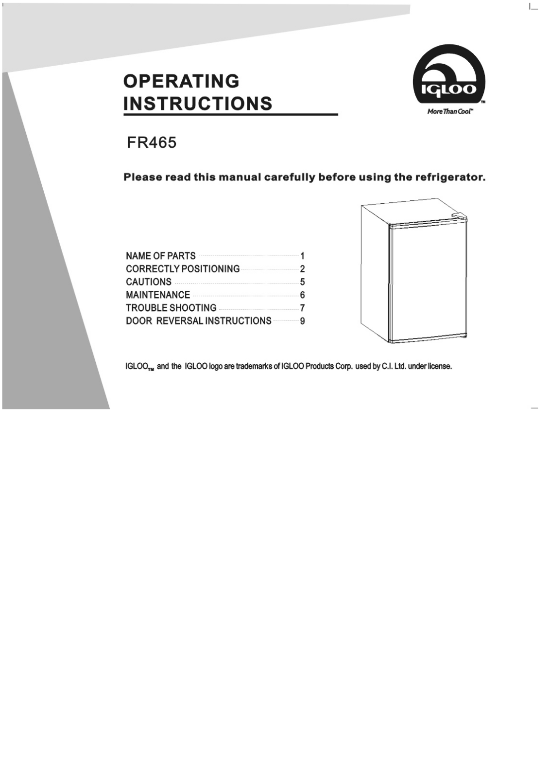 CURTIS FR465 User Manual