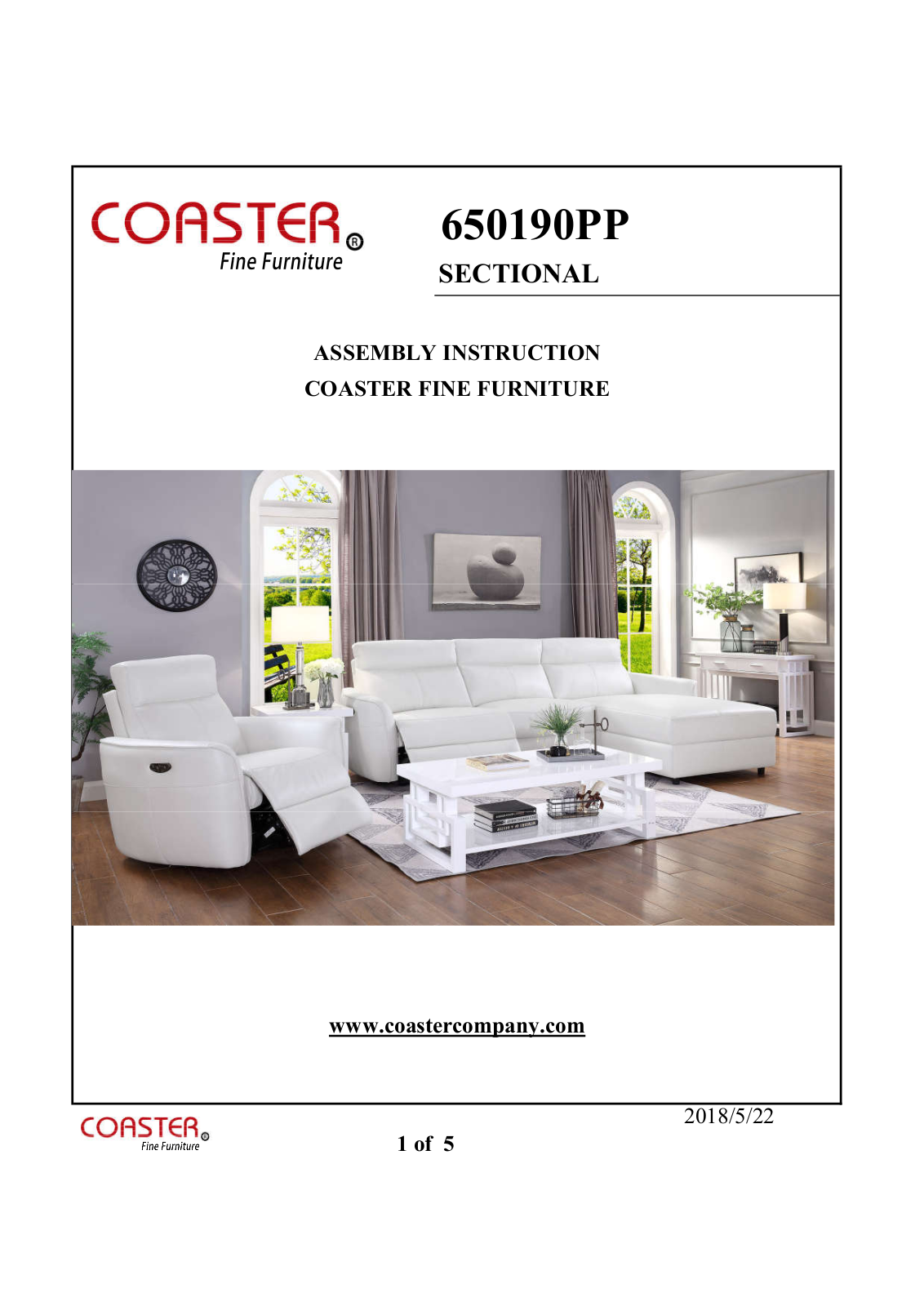 Coaster 650190PP Assembly Guide - ManualMachine.com