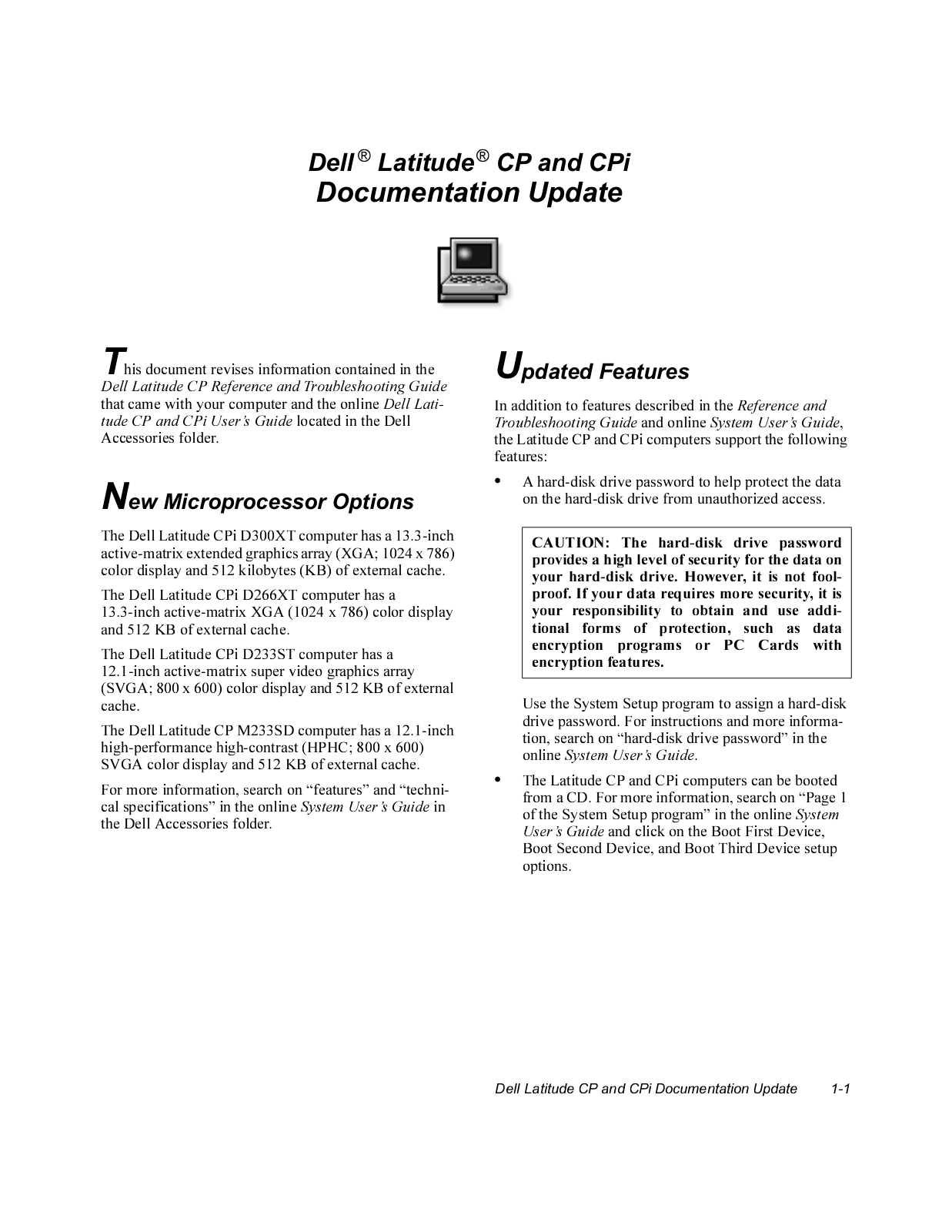 Dell Latitude Cpi Documentation Updates